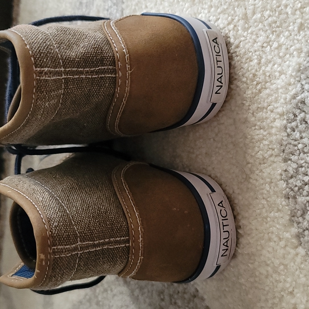 Nautica hightop sneaker, youth sz 2, brown canvas - Picture 15 of 15